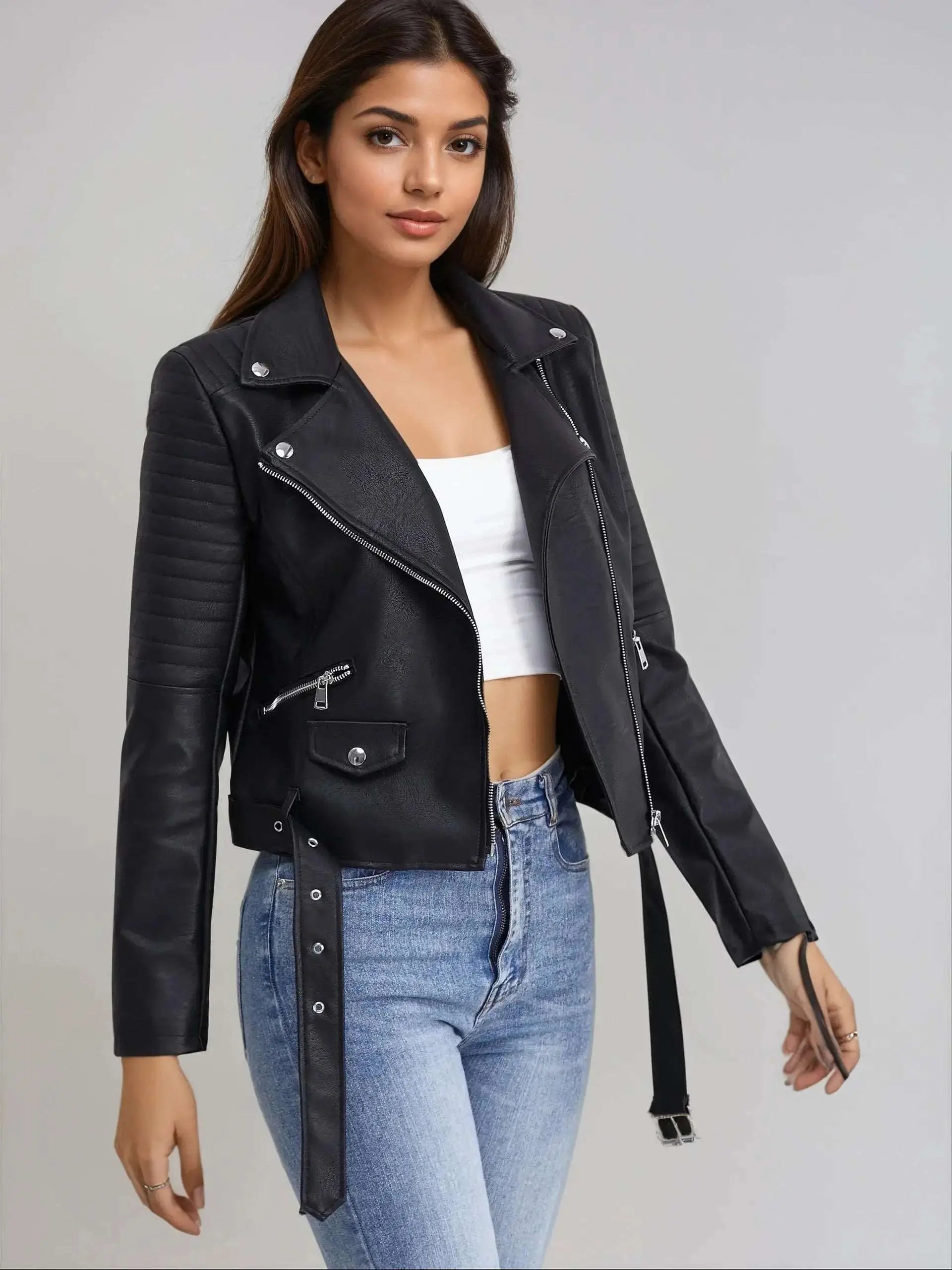 Leather Biker Jacket   Ellison London